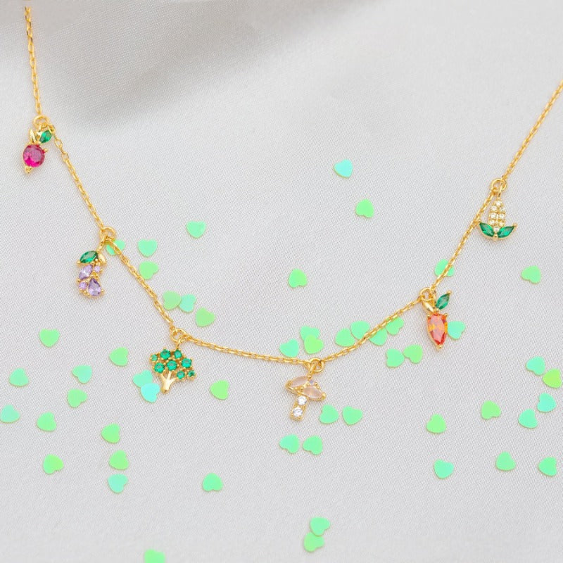 Wholesale colorful zircon pendant creative clavicle chain necklace